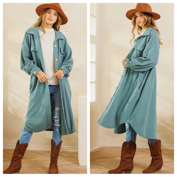 36 Most Fabulous Stretch Front Button Down Long Coat - Picture 4 of 4